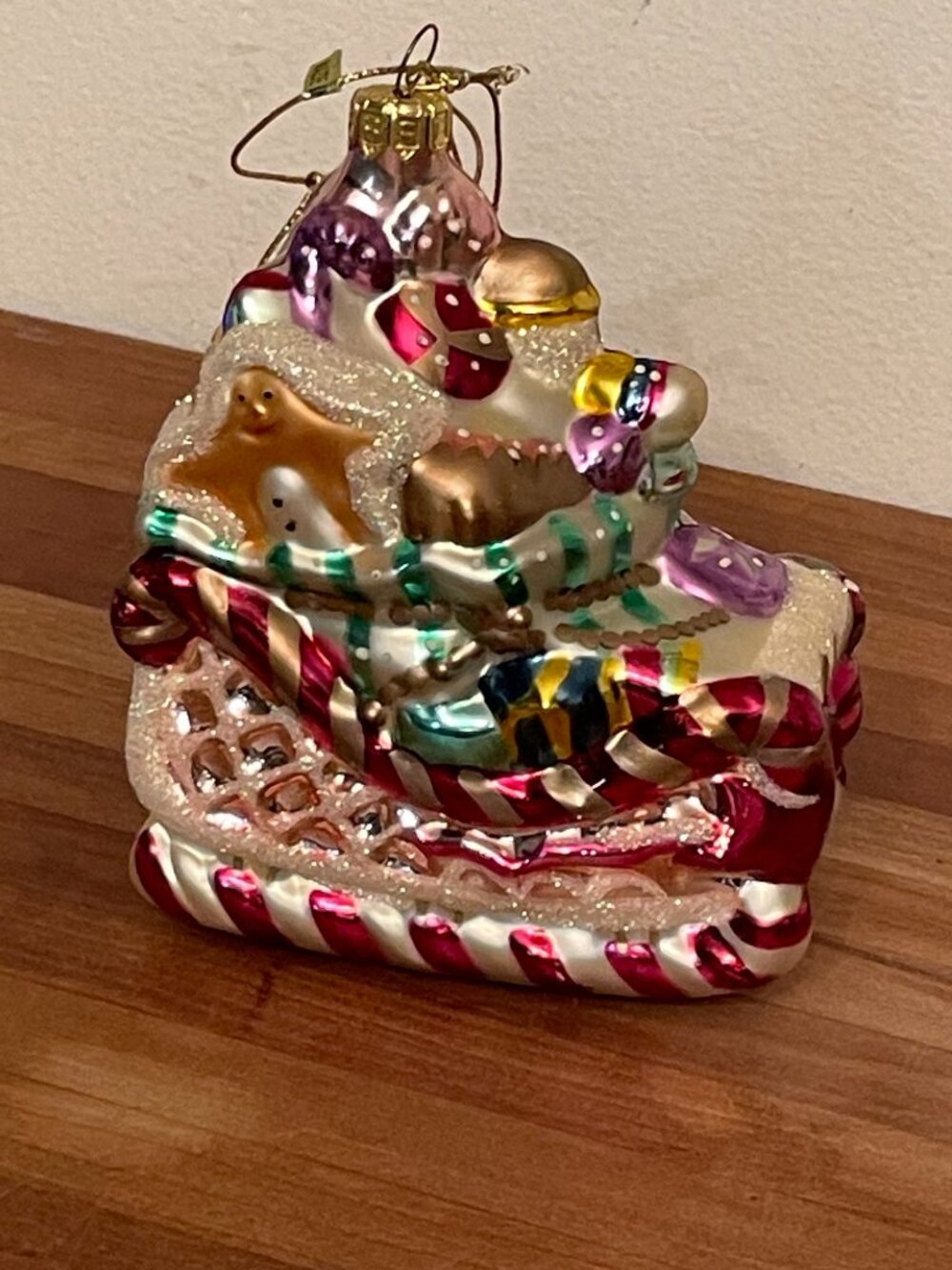 Vintage Fitz and Floyd Candy Lane Sleigh Ornament